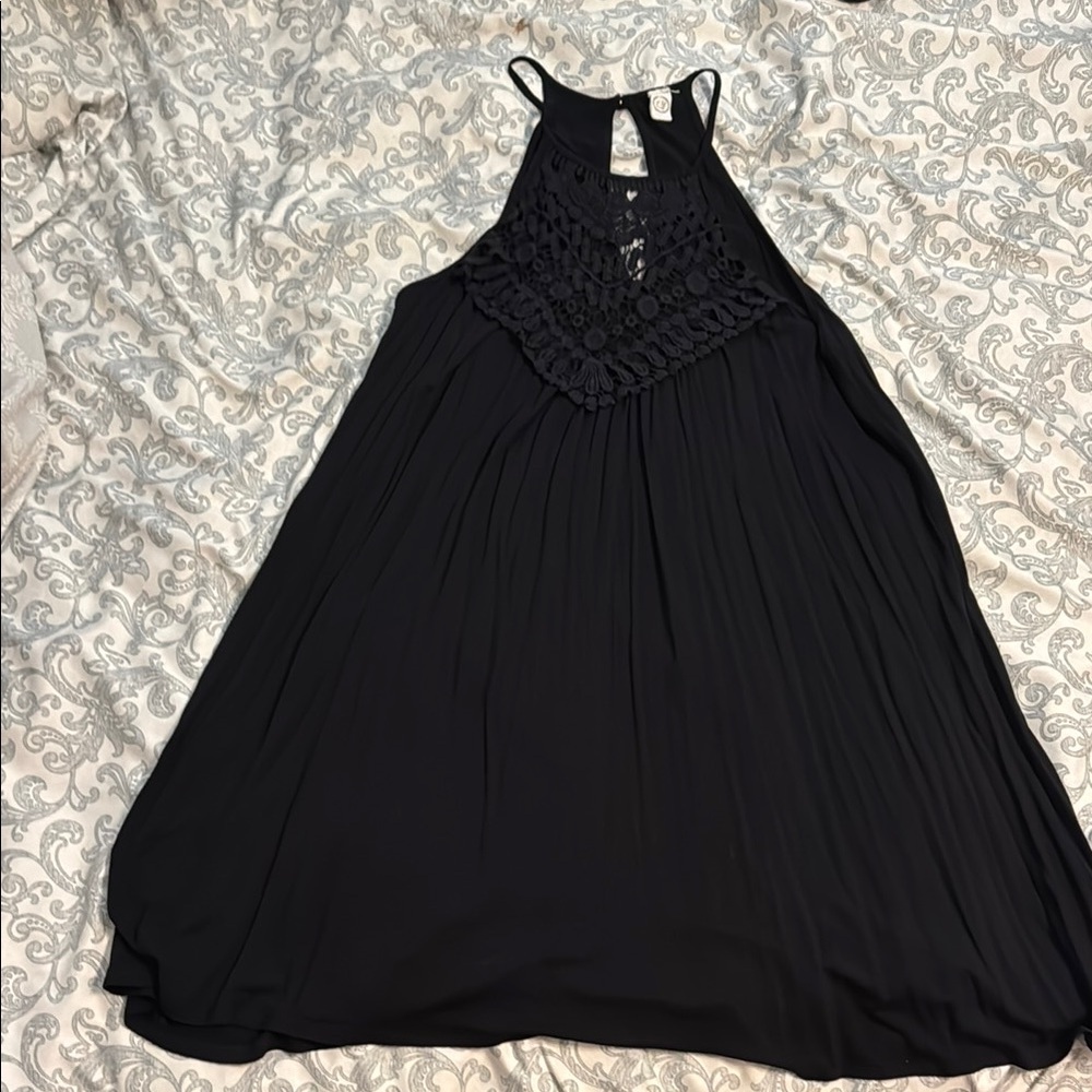 Black Halter Backless Sundress for Night Out - Picture 3 of 5